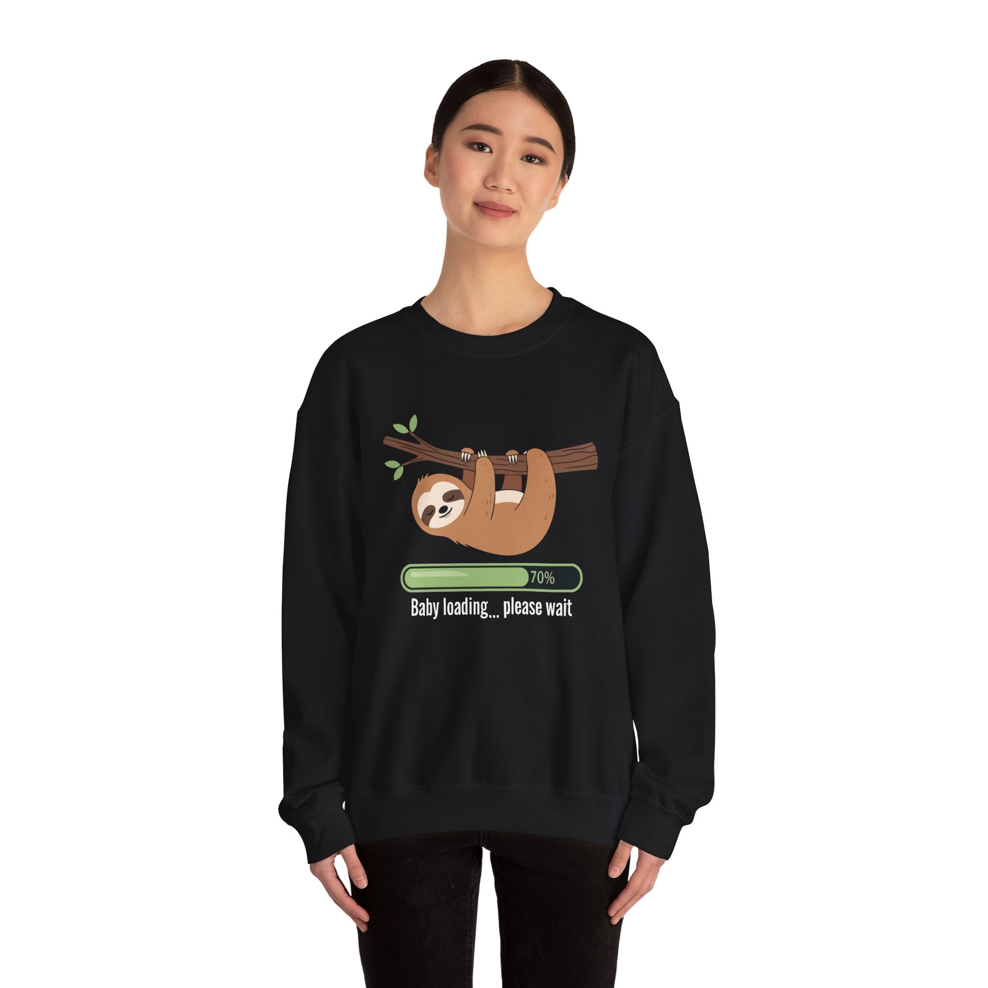 Baby Loading Please Wait sloth sweatshirt, additional product view