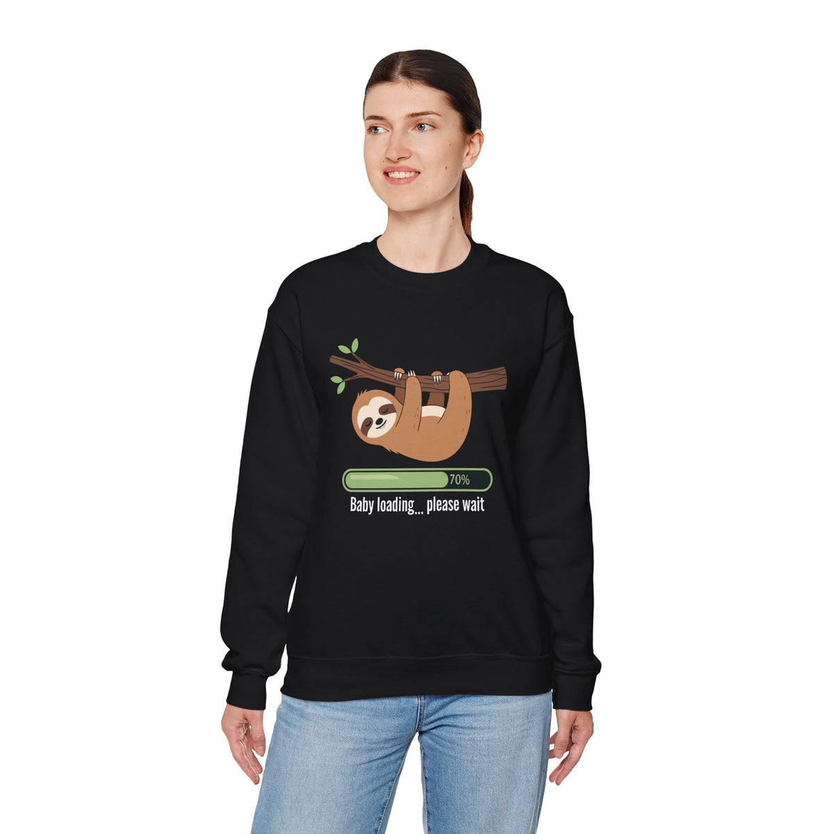 Baby Loading Please Wait sloth sweatshirt, additional product view