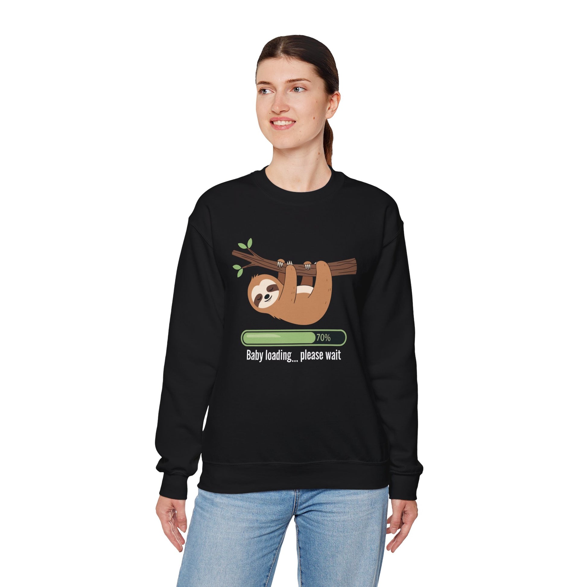 Baby Loading Please Wait sloth sweatshirt, additional product view