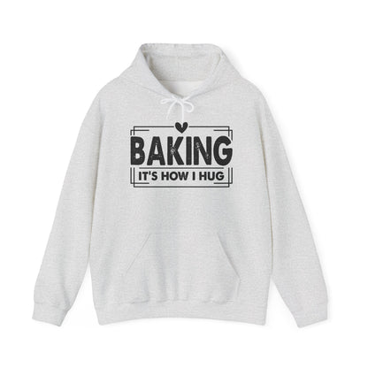 Ash Baking It's How I Hug hoodie with black framed typography and heart