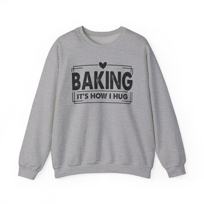 Sport Grey Baking It's How I Hug sweatshirt with black framed typography and heart