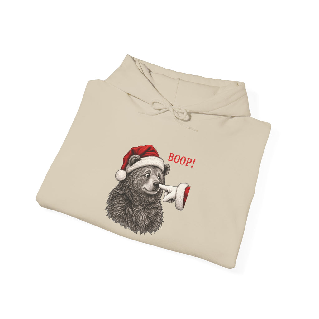 Bear Boop Christmas Hoodie, folded