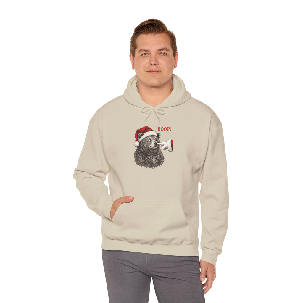 Man wearing the Bear Boop Christmas Hoodie
