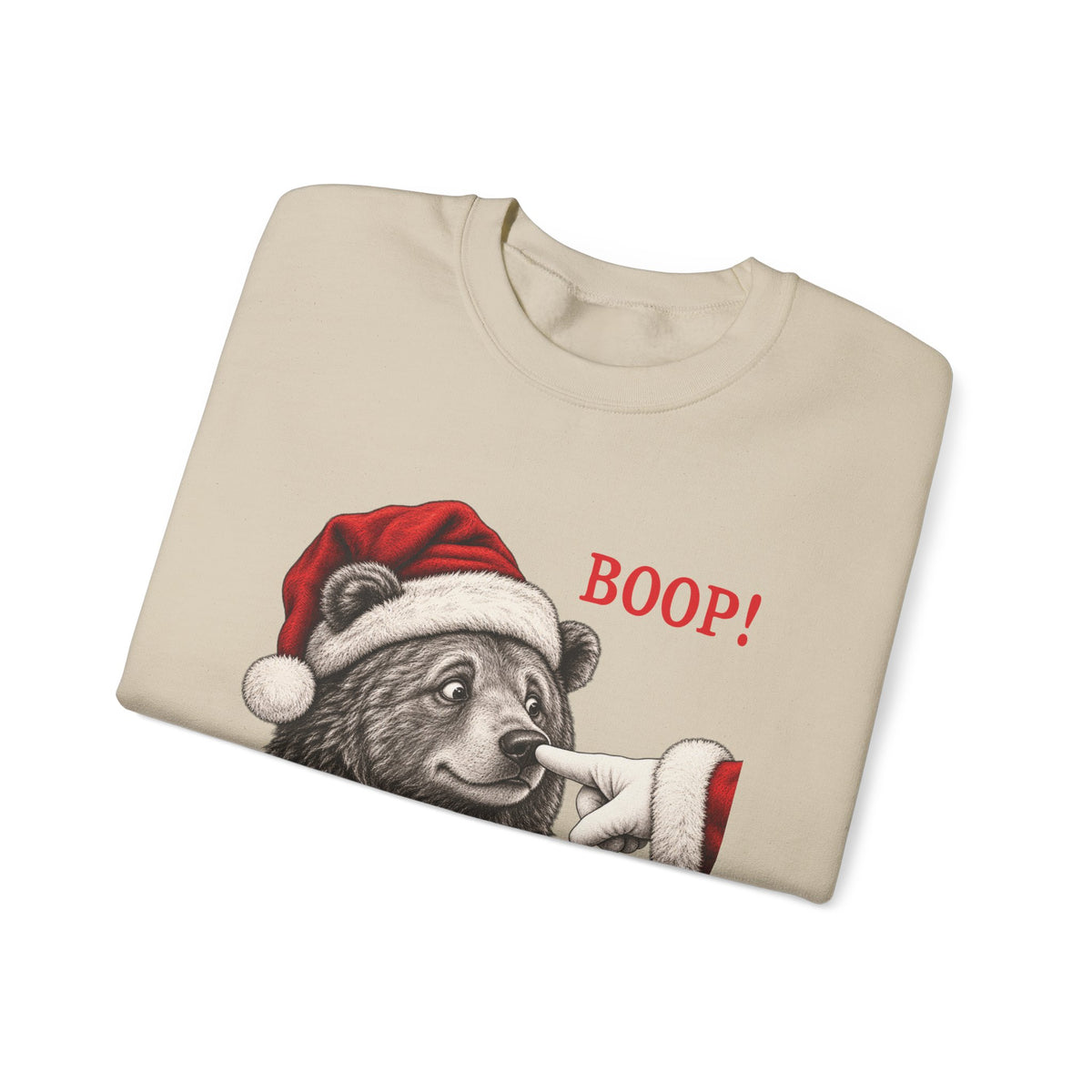 Bear Boop Christmas Sweatshirt, folded