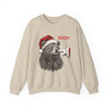 Sand Bear Boop Christmas sweatshirt with a Santa hat bear getting booped on the nose, front view