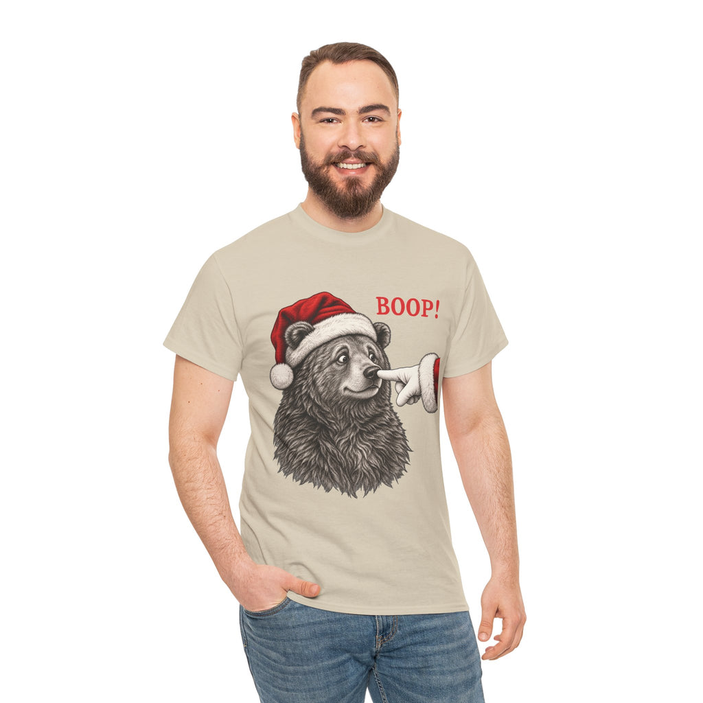 Man wearing the Bear Boop Christmas T-Shirt
