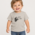 Toddler wearing the Bear Boop funny bear baby t-shirt