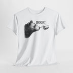 White Bear Boop funny bear t-shirt hanging, front view