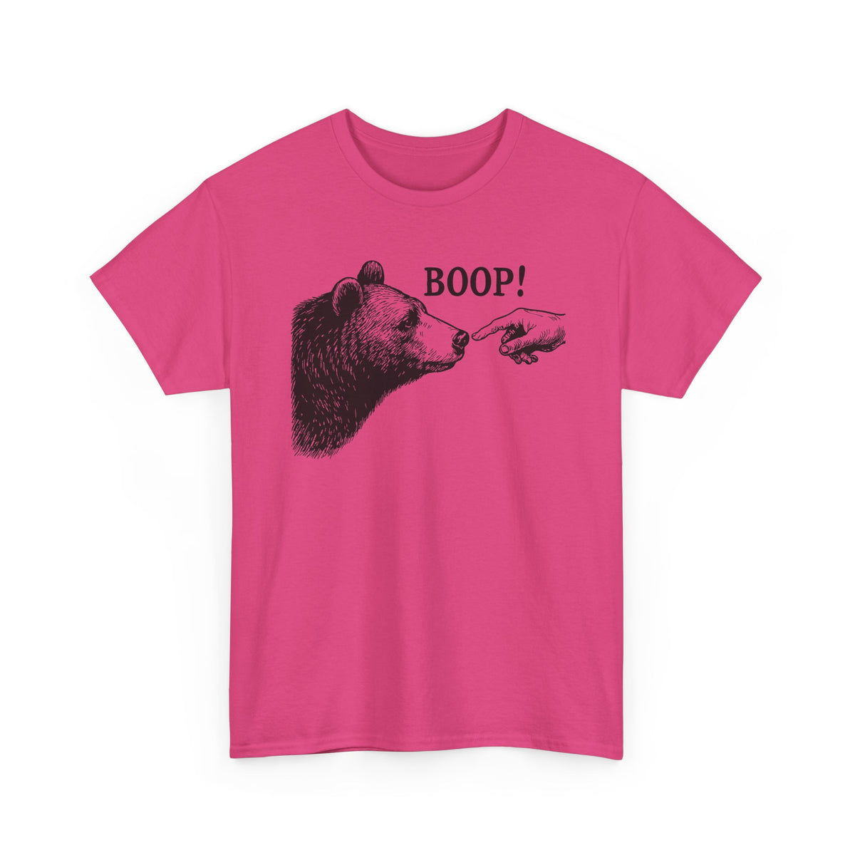 Heliconia Bear Boop funny bear t-shirt, front view