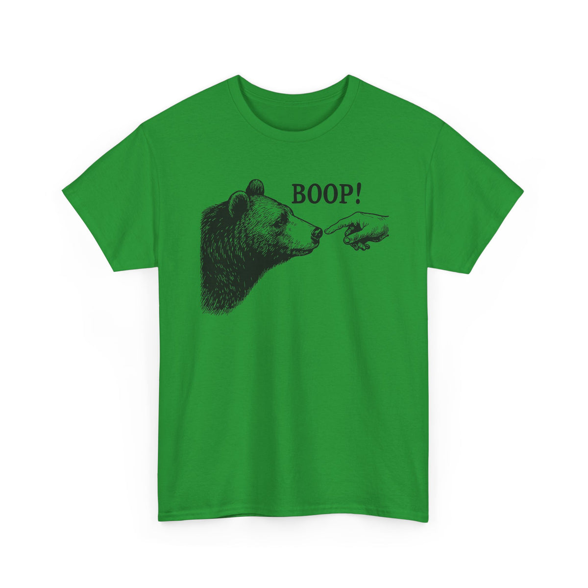 Irish Green Bear Boop funny bear t-shirt, front view