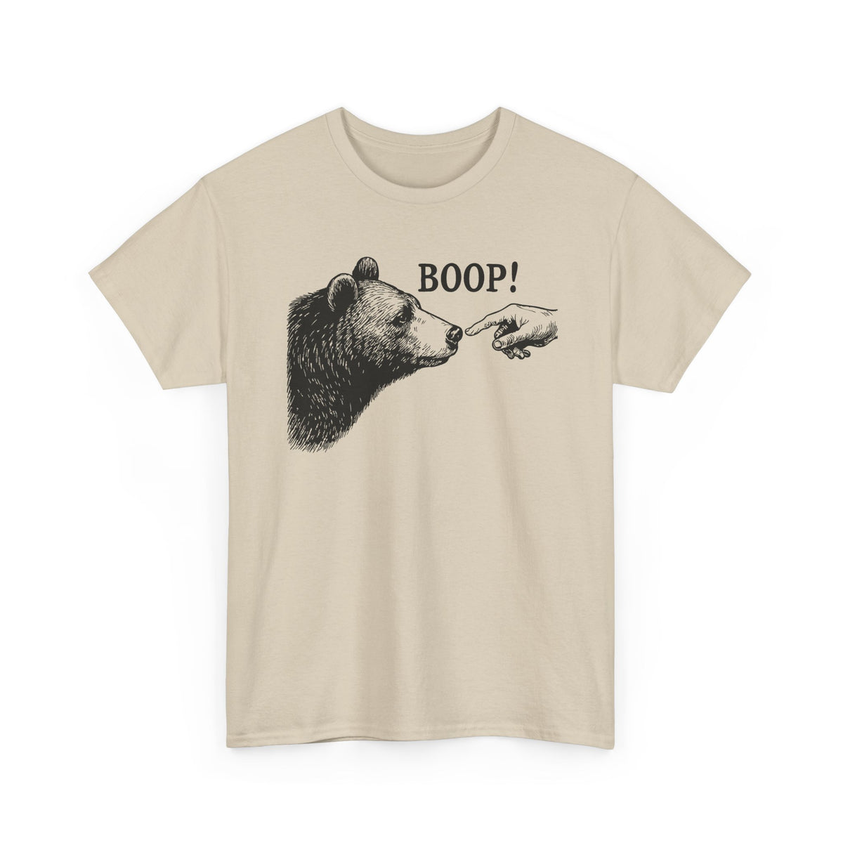 Sand Bear Boop funny bear t-shirt, front view