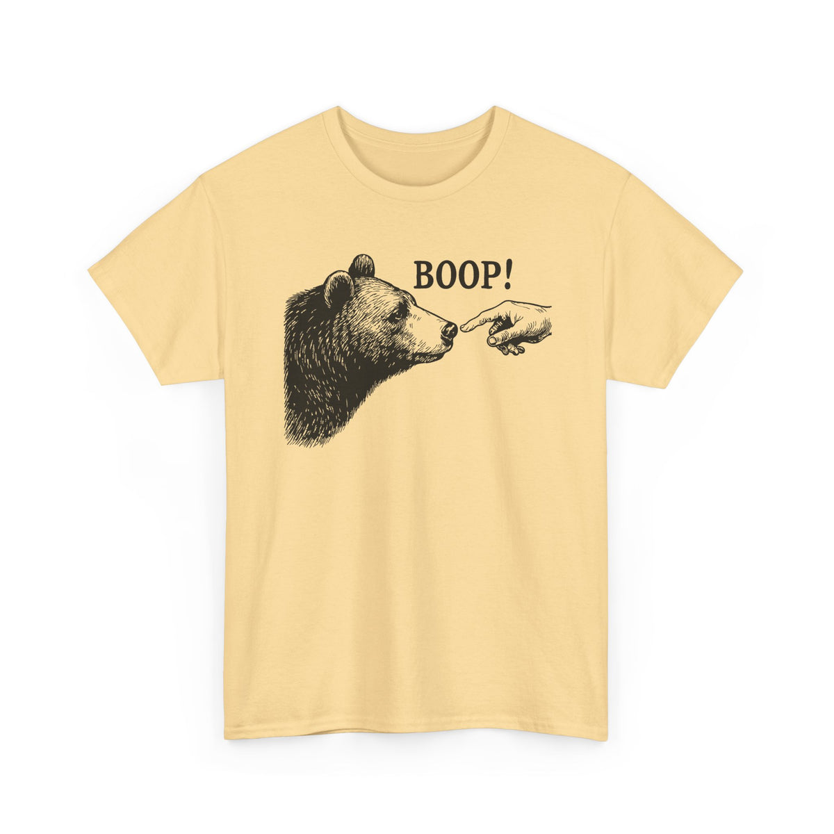 Yellow Haze Bear Boop funny bear t-shirt, front view