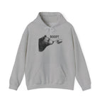 Sport grey Bear Boop hoodie with vintage engraved bear and pointing finger