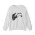 Ash Bear Boop sweatshirt with vintage engraved bear and pointing finger, front view