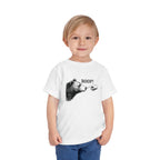 Toddler wearing the white Bear Boop Funny Toddler T-Shirt