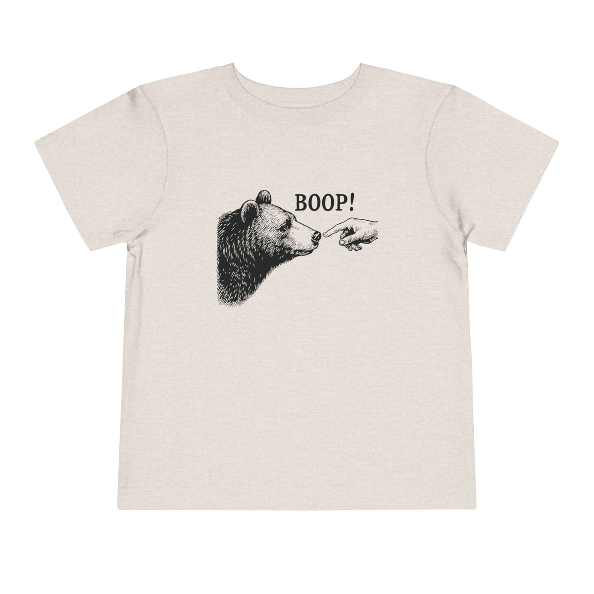 Heather Dust Bear Boop funny bear toddler t-shirt, front view