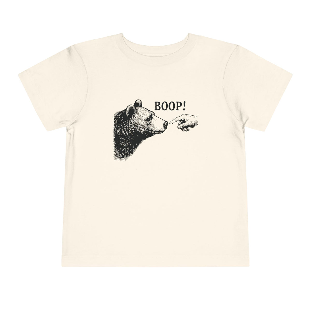 Natural Bear Boop funny bear toddler t-shirt, front view