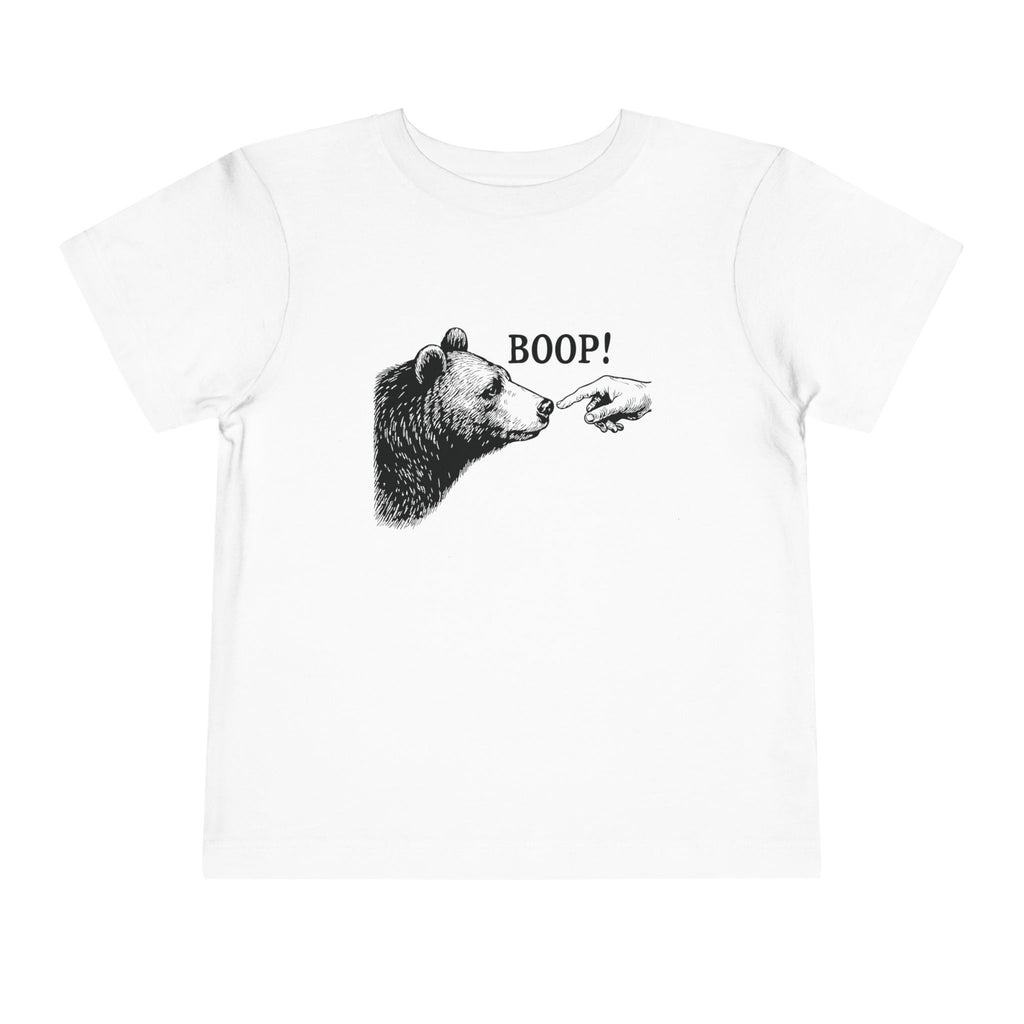 White Bear Boop funny bear toddler t-shirt, front view