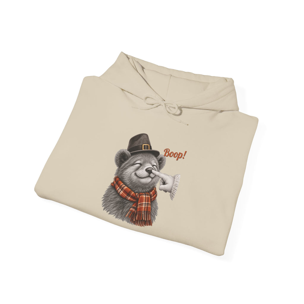 Bear Boop Thanksgiving Hoodie, folded