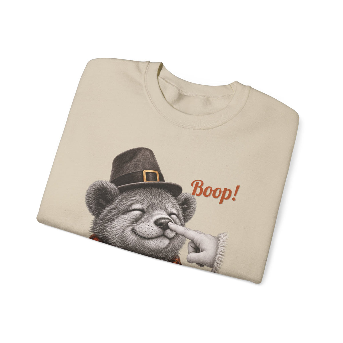 Bear Boop Thanksgiving Sweatshirt, folded