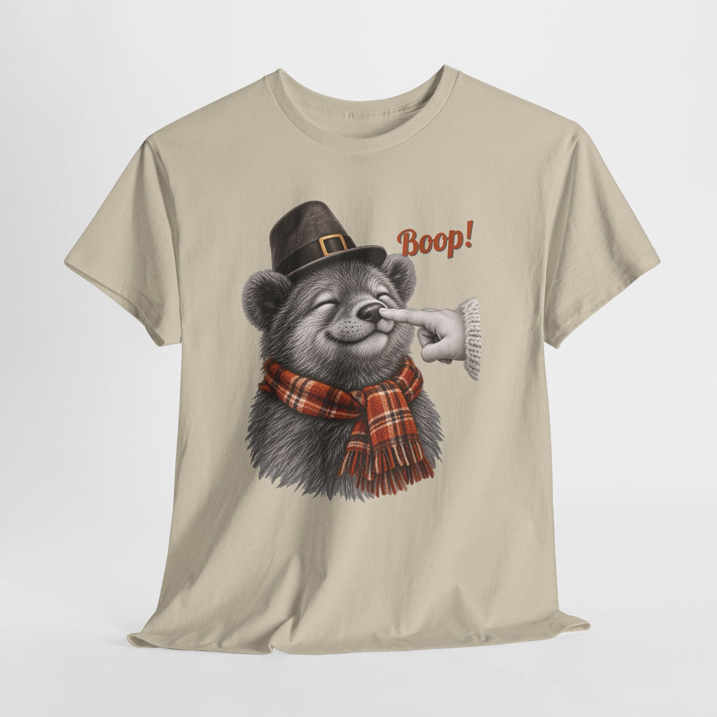 Bear Boop Thanksgiving T-Shirt, flat lay
