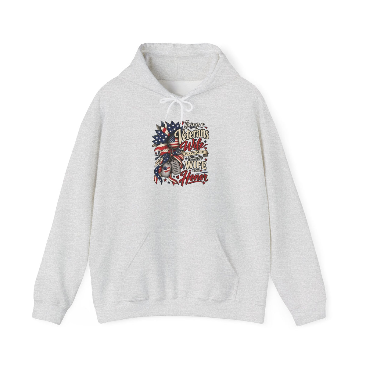 Ash Being A Veteran's Wife Is A Choice Being His Wife Is An Honor Hoodie, front view