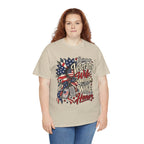 Model wearing the Being A Veteran's Wife Is A Choice Being His Wife Is An Honor T-Shirt