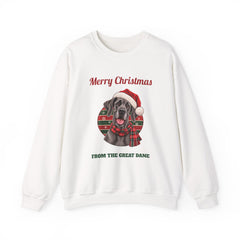 Blue Great Dane Christmas Sweatshirt, Merry Christmas From The Great Dane
