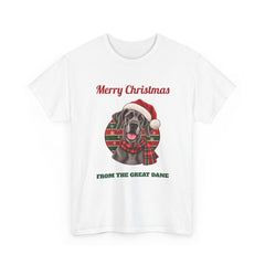 Blue Great Dane Christmas T-Shirt, Merry Christmas From The Great Dane