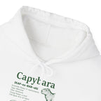 Capybara Definition Funny Hoodie, front collar close-up
