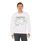 Man wearing the White Capybara Definition Funny Sweatshirt