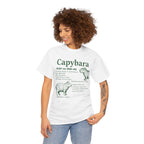 Woman wearing the White Capybara Definition Funny T-Shirt