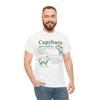 Man wearing the White Capybara Definition Funny T-Shirt