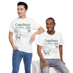 Two men wearing the White Capybara Definition Funny T-Shirt