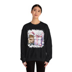 Woman wearing the Black Capybara With Christmas Present Sweatshirt
