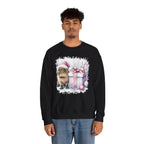 Man wearing the Black Capybara With Christmas Present Sweatshirt