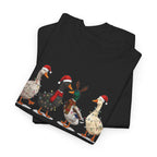 Christmas Geese In Santa Hats T-Shirt, folded