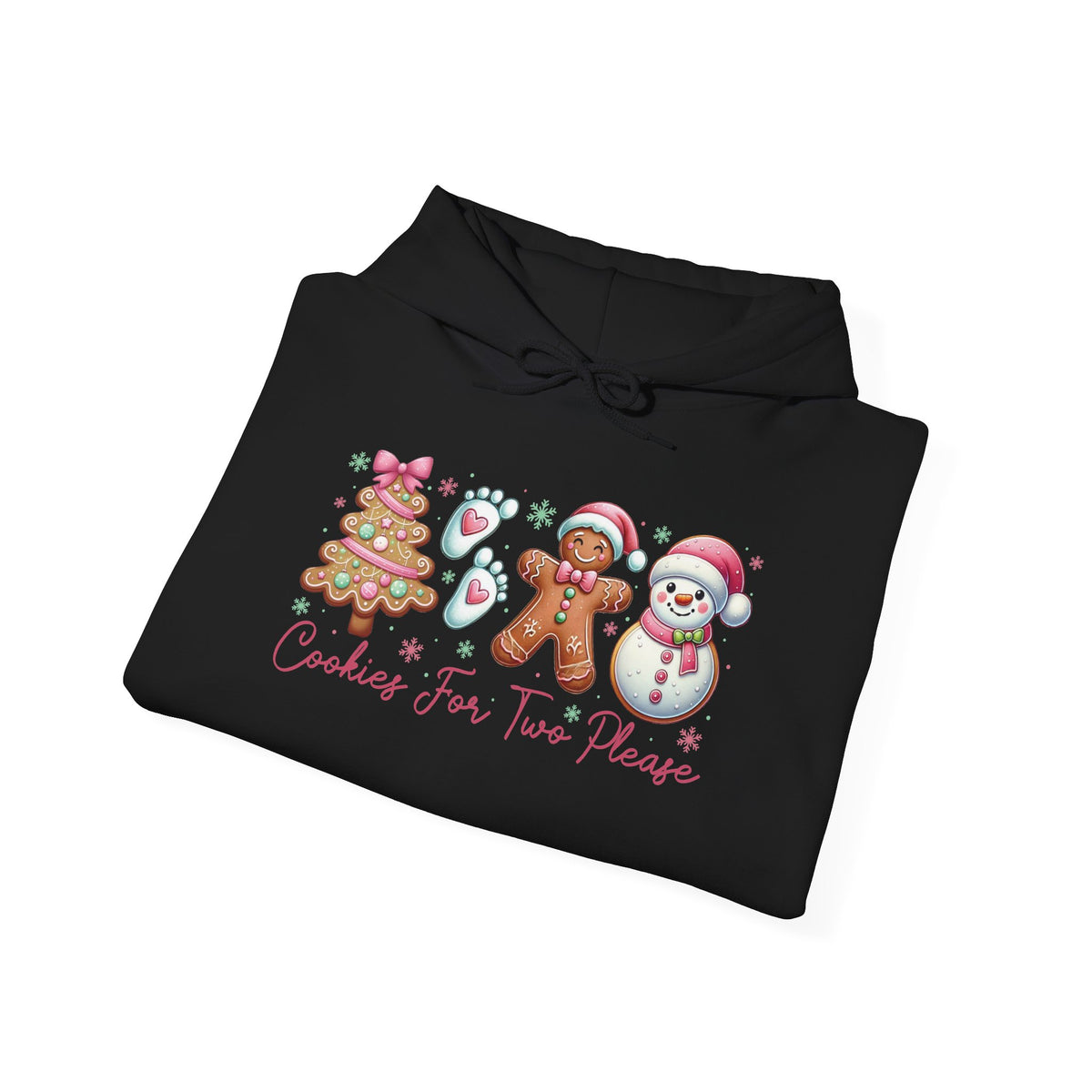 Cookies For Two Please Christmas Hoodie, folded