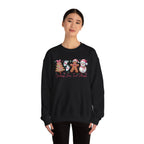 Model wearing the black Cookies For Two Please Christmas Sweatshirt