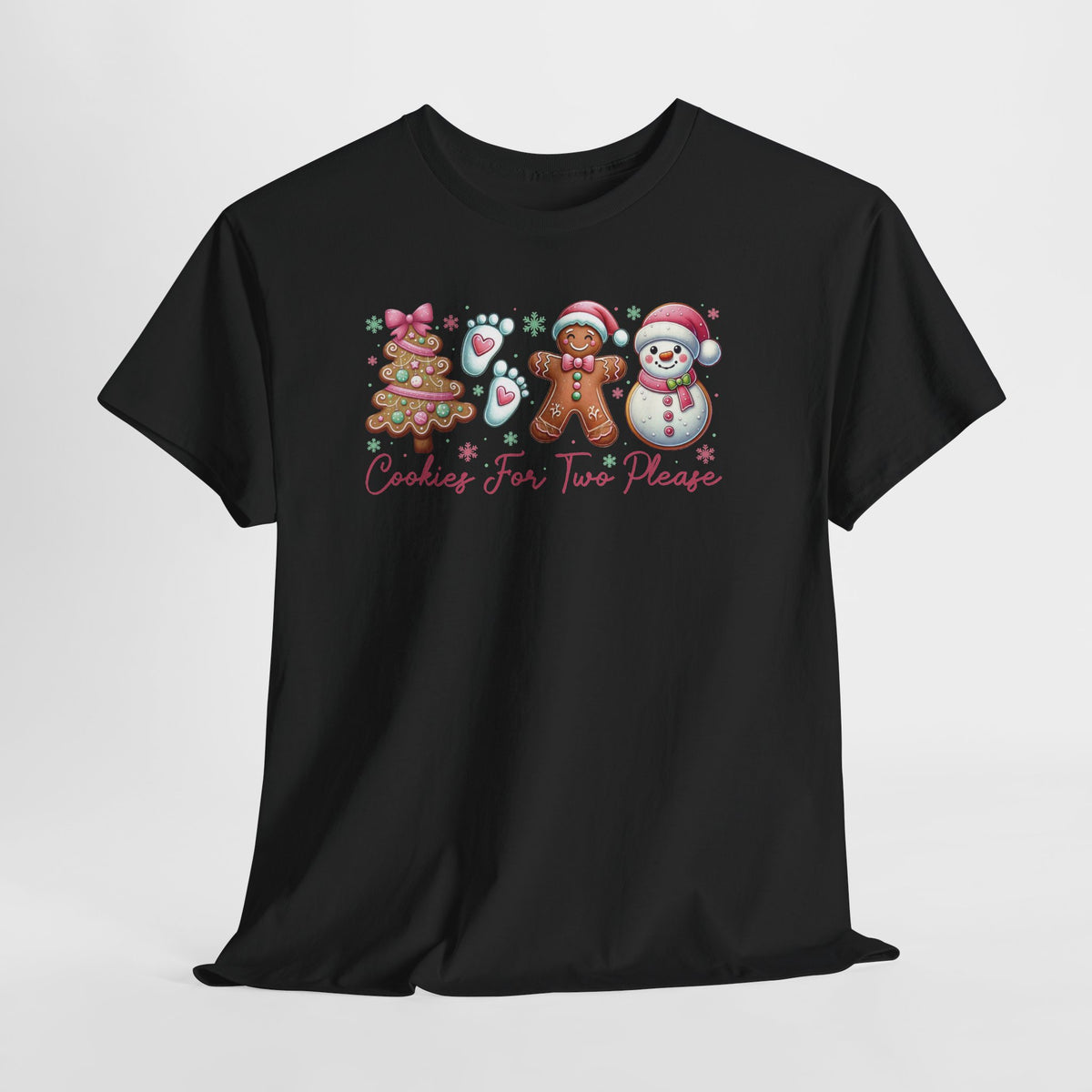 Cookies For Two Please Christmas T-Shirt, hanging