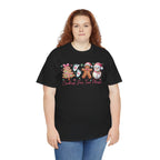 Model wearing the black Cookies For Two Please Christmas T-Shirt
