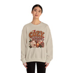 Model wearing the sand Cozy Season Sweatshirt