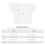 Rabbit Skins 3322 infant t-shirt size chart in inches and centimetres