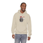 Model wearing the sand Dachshund Boop Christmas Hoodie