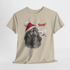 Dachshund Boop Christmas T-Shirt, flat lay