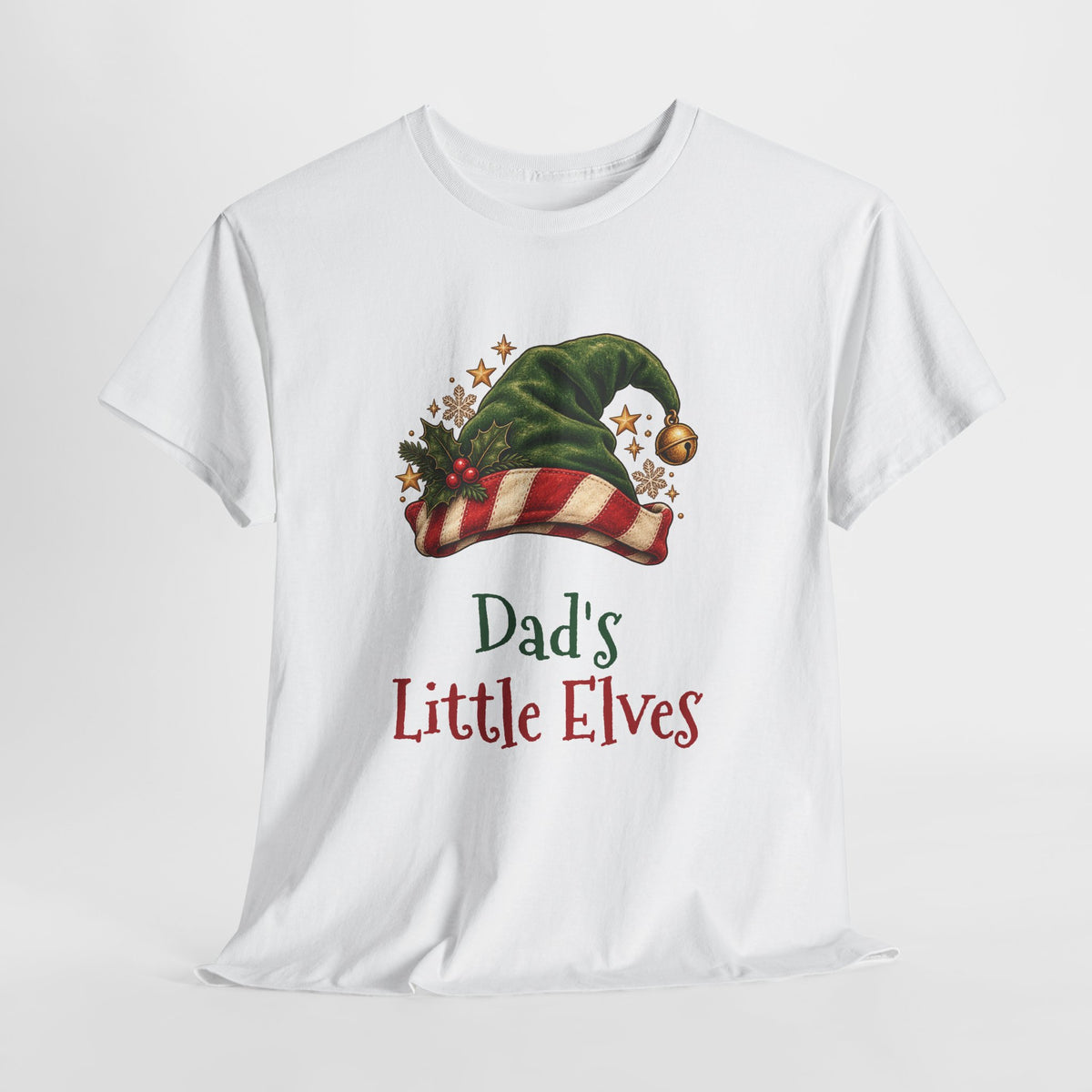Dad's Little Elves T-Shirt, flat lay