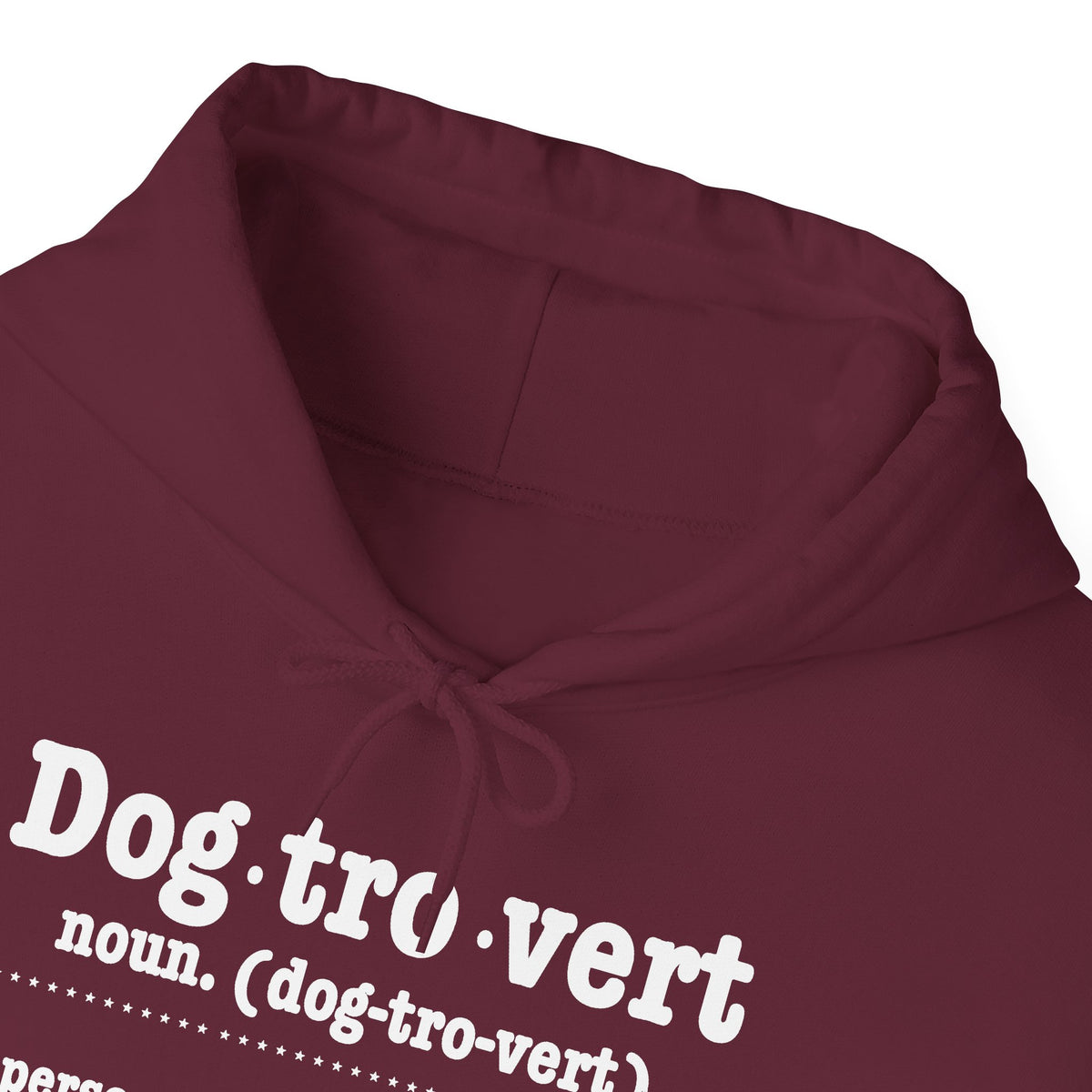 Dogtrovert definition hoodie, hood and print detail