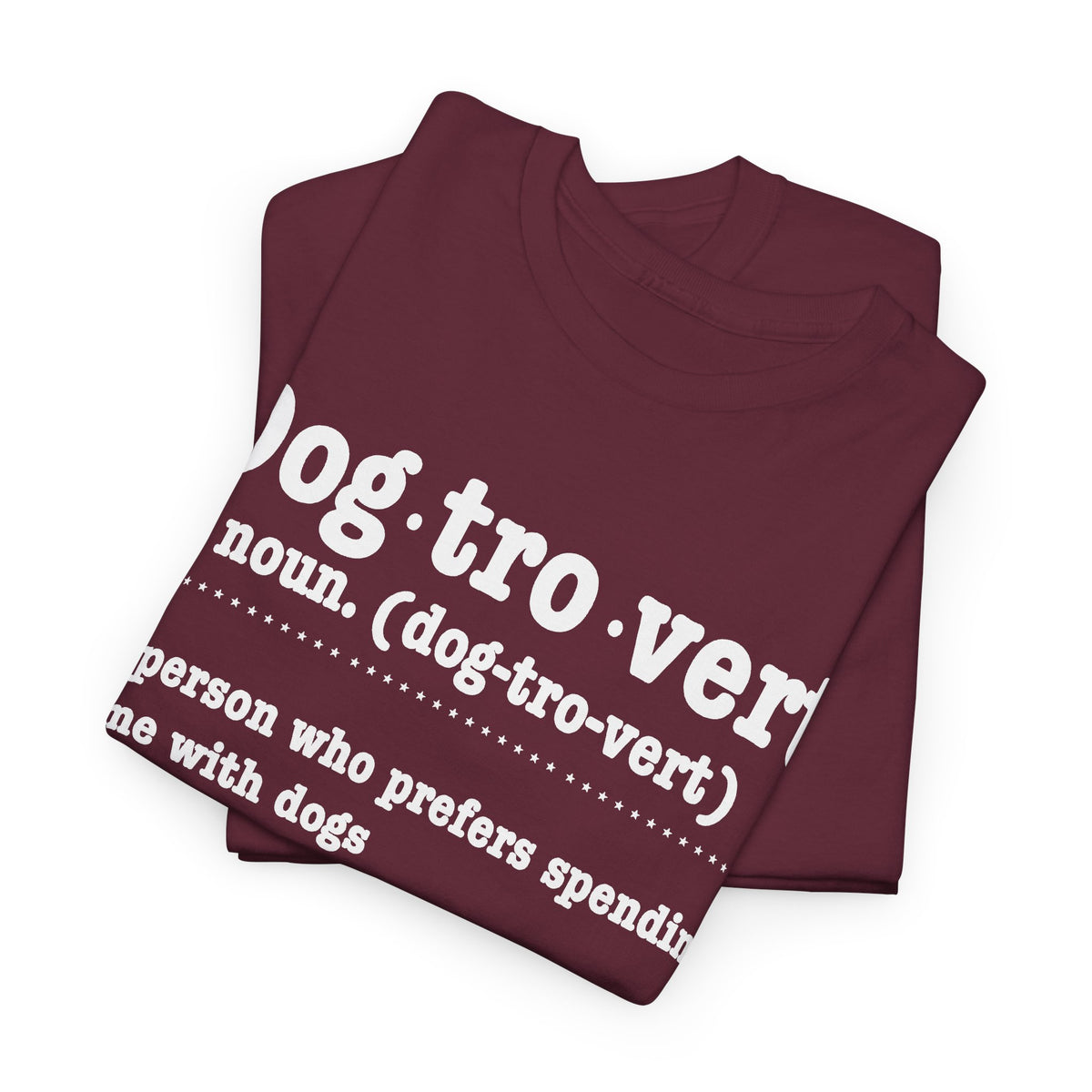 Dogtrovert definition t-shirt, folded detail