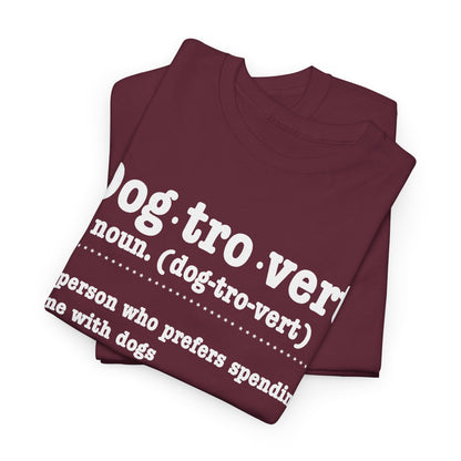 Dogtrovert definition t-shirt, folded detail