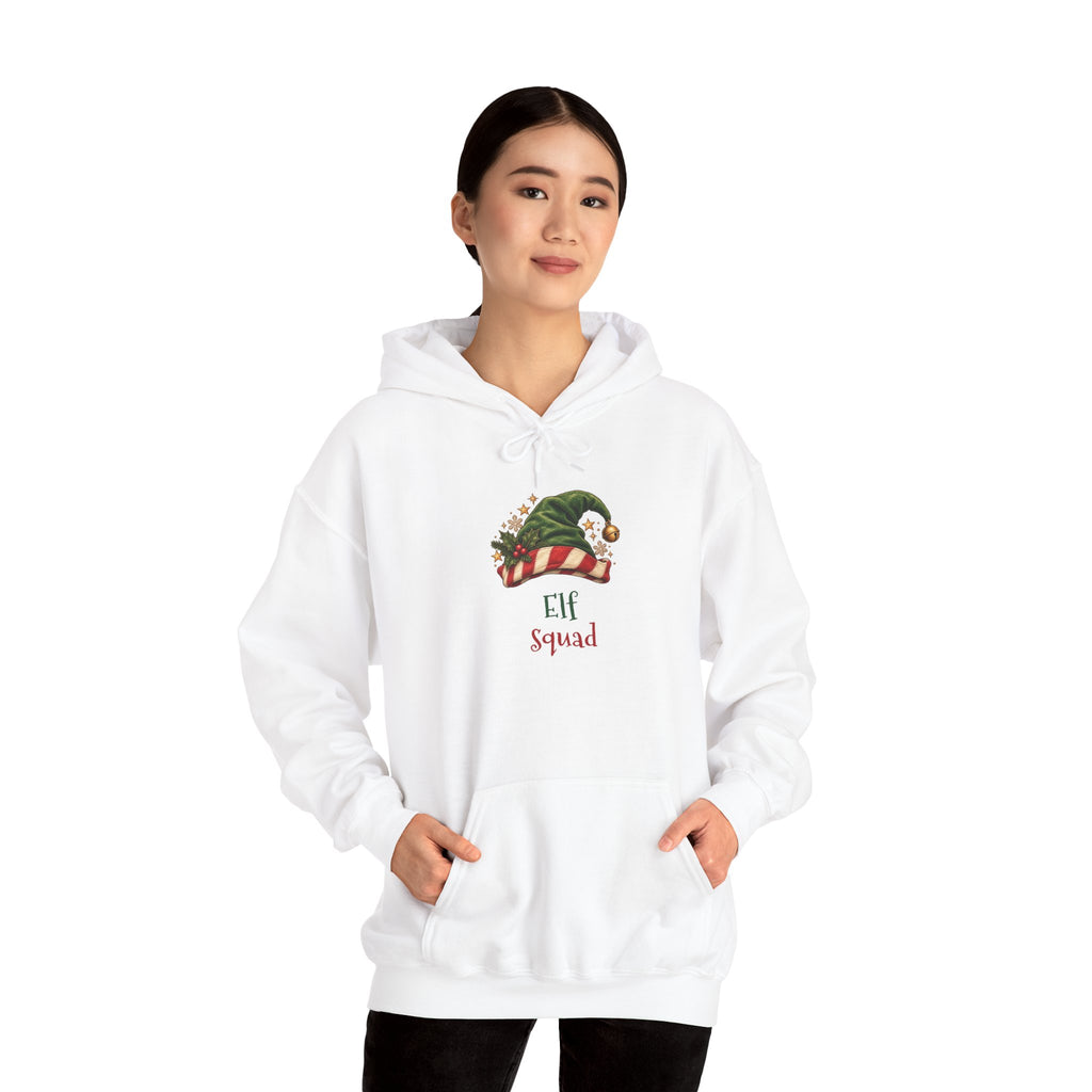 Woman wearing the Elf Squad Hoodie
